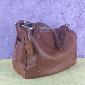 ROOTS Carly Tote Genuine Vegetable tanned 100% Natural Leather Shoulder bag new!